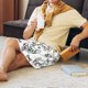 thumbnail image 5 of Balery Cute French Bulldog Pantalones cortos de pijama de punto de algodón para hombre con cinturilla y bolsillos-Medium, 5 of 6
