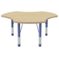 thumbnail image 3 of ECR4Kids 48in Cog Premium Thermo-Fused Adjustable Activity Table Maple/Maple/Blue - Chunky Leg, 3 of 4