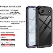 Casetego For iPhone Air Case,IP68 Waterproof 16FT Underwater Military Dustproof Shockproof Rugged with Built-in Screen Protector Full Protect Phone Cover with Lanyard,Purple