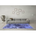 thumbnail image 3 of Ahgly Company Machine Washable Indoor Square Oriental Blue Industrial Area Rugs, 4' Square, 3 of 4