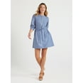 thumbnail image 5 of Free Assembly Women’s Striped Ruffle Neck Mini Dress, Sizes XS-XXL, 5 of 6