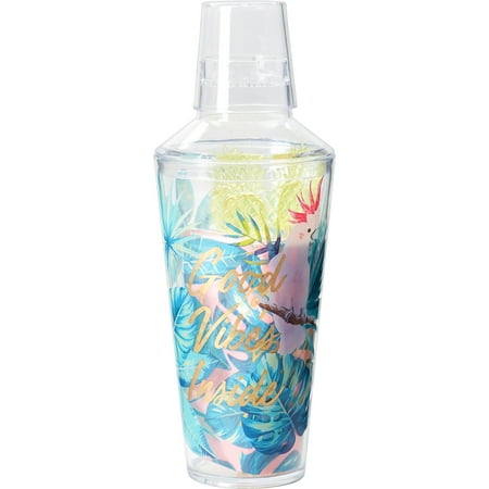 Tri-Coastal Tropical Cocktail Shaker Set, 19 Pieces, Includes Napkins and Stirrers