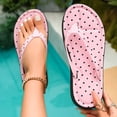 thumbnail image 6 of Yuanlong Women's Thong Sandals Polka Dot Flip Flops Wedge Soft EVA Platform Non Comfort Casual Beach Walking Sandals, 6 of 8