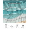 thumbnail image 5 of Teal Ripple Bed Skirt California King Size 18&nbsp;Inch Drop, Teal Wave Gradient Abstract Line Wrap Around Dust Ruffle Bedskirts, Wrinkle & Fade Resistant Easy Fit Bedskirt with Adjustable Elastic, 5 of 8