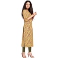thumbnail image 3 of Rajnandini Women's Pure Cambric Cotton Kalamkari Floral Print Kurti (JOPLJPR69A-XXL_Yellow_XXL), 3 of 5