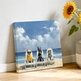 thumbnail image 3 of Canvas Wall Art Puppy Beach Canvas Art Print Watercolor Summer Dogs Sea Beach Sky Pictures Wall Decor for Living Room Bedroom Artwork Decorations Stretched Framed Ready to Hang 8"x8", 3 of 9
