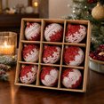 thumbnail image 3 of QISIWOLE 9 Piece Assorted Christmas Bauble Box Set, Red & White Special Shape Ornaments, 3.15 x 3.15 in Plastic Baubles, for Christmas Tree and Holiday Decor, 3 of 5