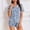 Blue, variant on Sets for Women, Bee Print Stretch Short Sleeve Shirt and Elastic Waist Shorts Set for Casual Pajamas Khaki S