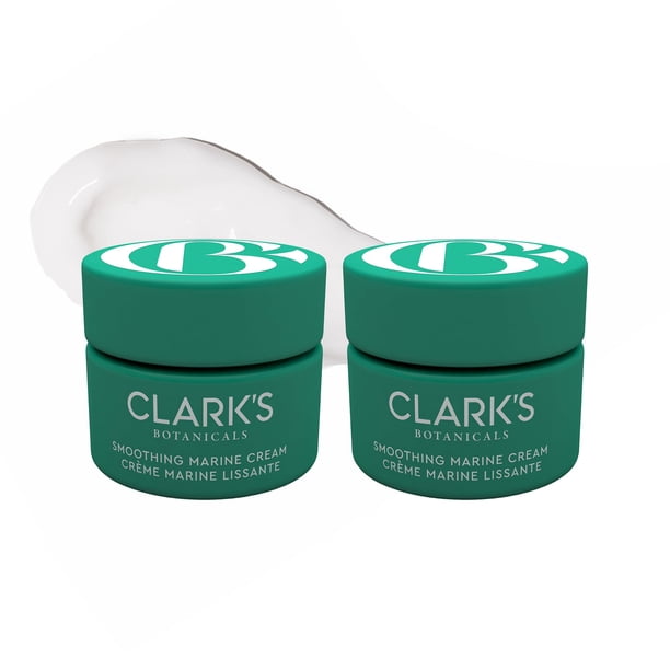 Clark's Botanicals Smoothing Marine Cream: Hidratante facial ligero para pieles normales a grasas con antioxidantes que estimula la producción de ácido hialurónico y limpia los poros 60 ml | 2 onzas (