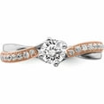 thumbnail image 5 of 14K Two-Tone White & Rose Gold Semi-Mount Diamond Engagement Ring (Size 7) Made In India -Jewelry By Sweet Pea, 5 of 11