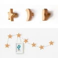 thumbnail image 2 of Solid wood wall hanging stars, moon wall hanging wall, coat and hat hanging nails, free perforation, wooden hanging nails 5*5*3.5CM Star, 2 of 9