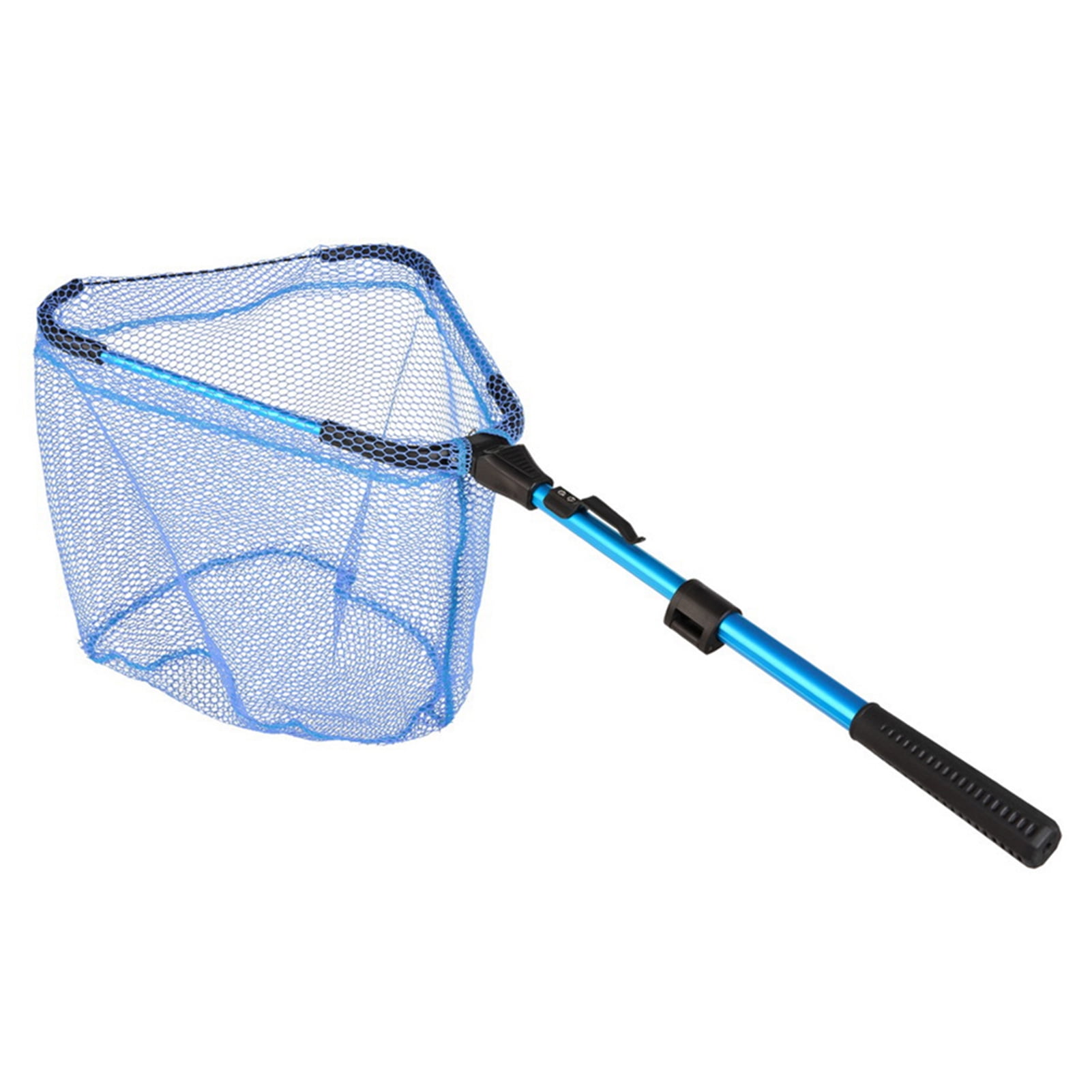 Leo 2 Section Collapsible Fishing Net Telescoping Folding Fish Landing Net for Fly Fishing Catch and Release, Blue