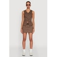 thumbnail image 2 of Womens Fleece Lined Plaid Mini Skirt with Belt, 2 of 5