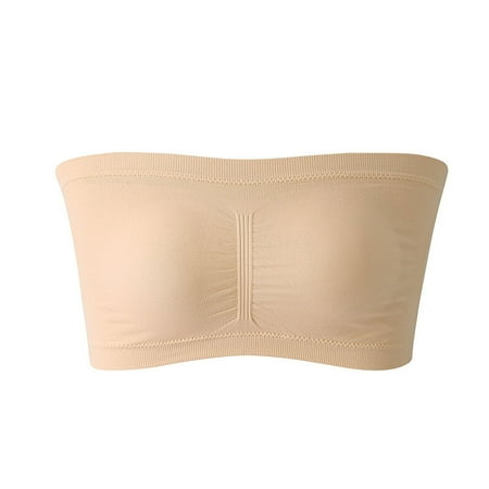 Ovticza Convertible Strapless Bras for Women - Bandeau Bra  Strapless Top  Bandeau Top Beige L