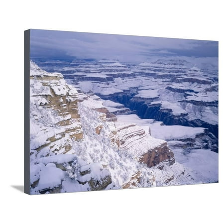 Snow Covered Grand Canyon, South Rim, Grand Canyon NP, Arizona Stretched Canvas Print Wall Art By Greg