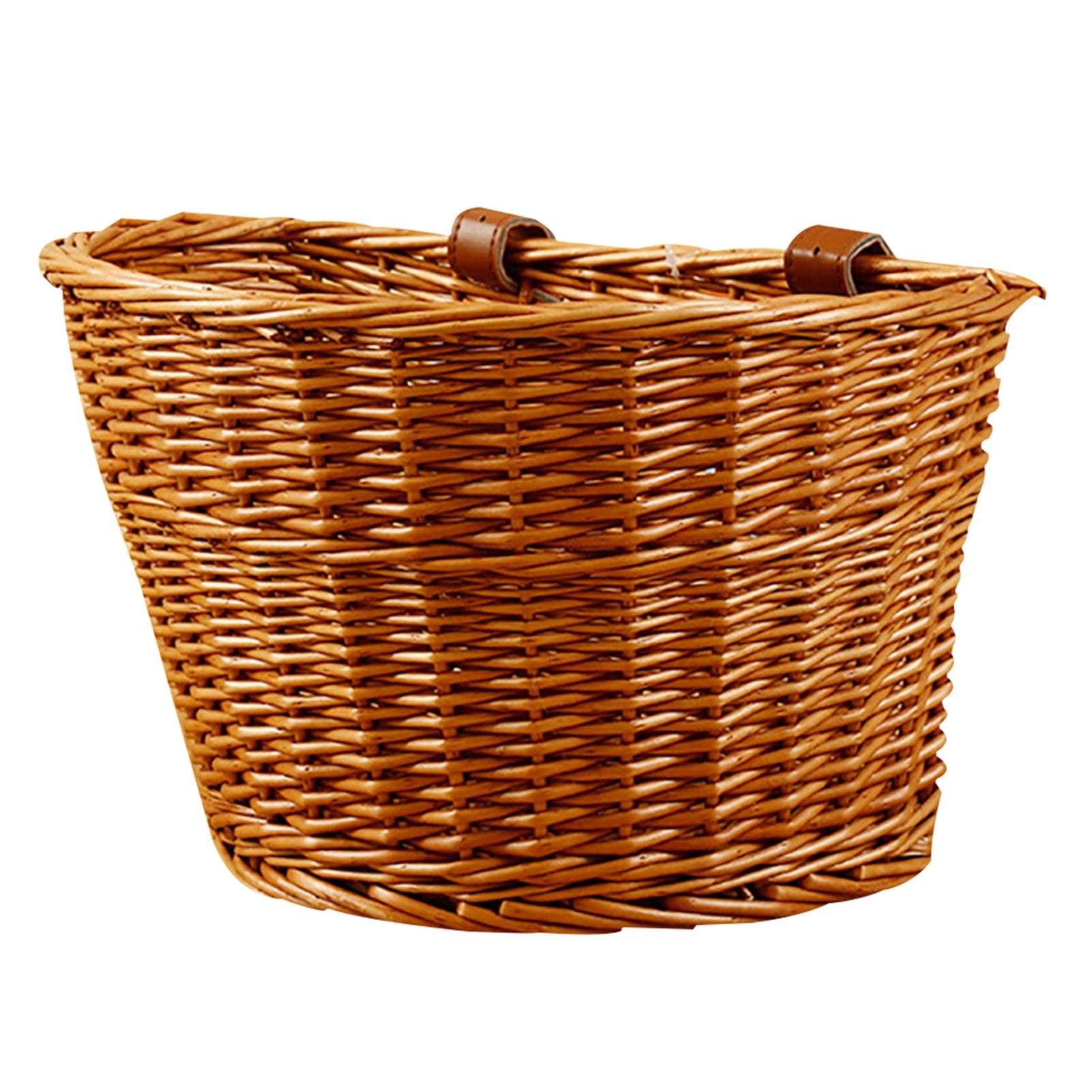 UDIYO Bicycle Basket Weather-resistant Large Capacity Wicker Hand Woven Front Bike Basket Cycling Accessory