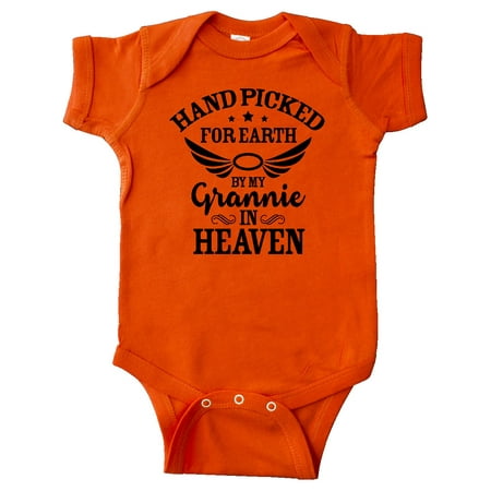 

Inktastic Handpicked for Earth By My Grannie in Heaven Angel Wings Gift Baby Boy or Baby Girl Bodysuit
