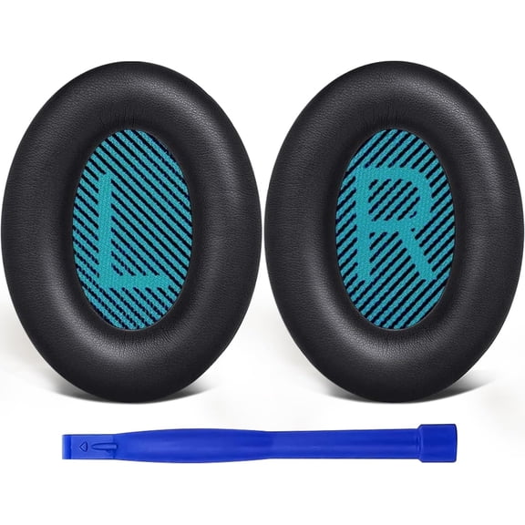 SOULWIT Protein Leather Earpads Cushions for Bose Headphones, Replacement Ear Pads for Bose QuietComfort 15 QC15 QC25 QC2 QC35/Ae2 Ae2i Ae2w/SoundTrue & SoundLink Around-Ear Series - Black&Blue