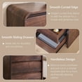 thumbnail image 7 of wow97e Modern Nightstand Set of 2 with Charging Station, 3 Drawer Wood Bedside Table w/Curved Profile Design for Bedroom, 7 of 7
