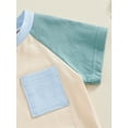 thumbnail image 5 of Bagilaanoe 2pcs Toddler Baby Boy Shorts Set Short Sleeve Contrast Color T Shirt Tops + Shorts 6M 12M 18M 24M 3T 4T Kids Casual Summer Clothes, 5 of 8
