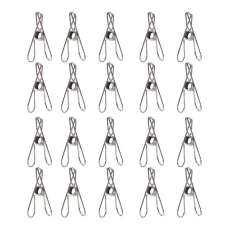 

20PCS Multi Function Windproof Clothes Clips Portable Stainless Steel Clamps