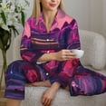 thumbnail image 5 of KLL Western Style Dinosaur Print Women's Long Sleeve Pajamas with Pants Sleepwear Loungewear 2 Set-Small, 5 of 7