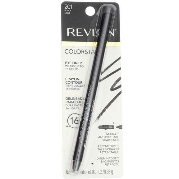 Revlon Color Stay Eyeliner Pencil, Black [201], 0.01 oz, 2 Pack