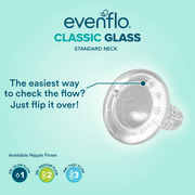 Evenflo Classic BPA-Free Glass Twist Baby Bottles, Clear, 4 oz, Pack of 6
