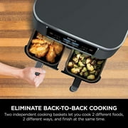 Restored Ninja Foodi DZ100 4-in-1 8 Quart 2-Basket Air Fryer with DualZone Technology 110 Watts