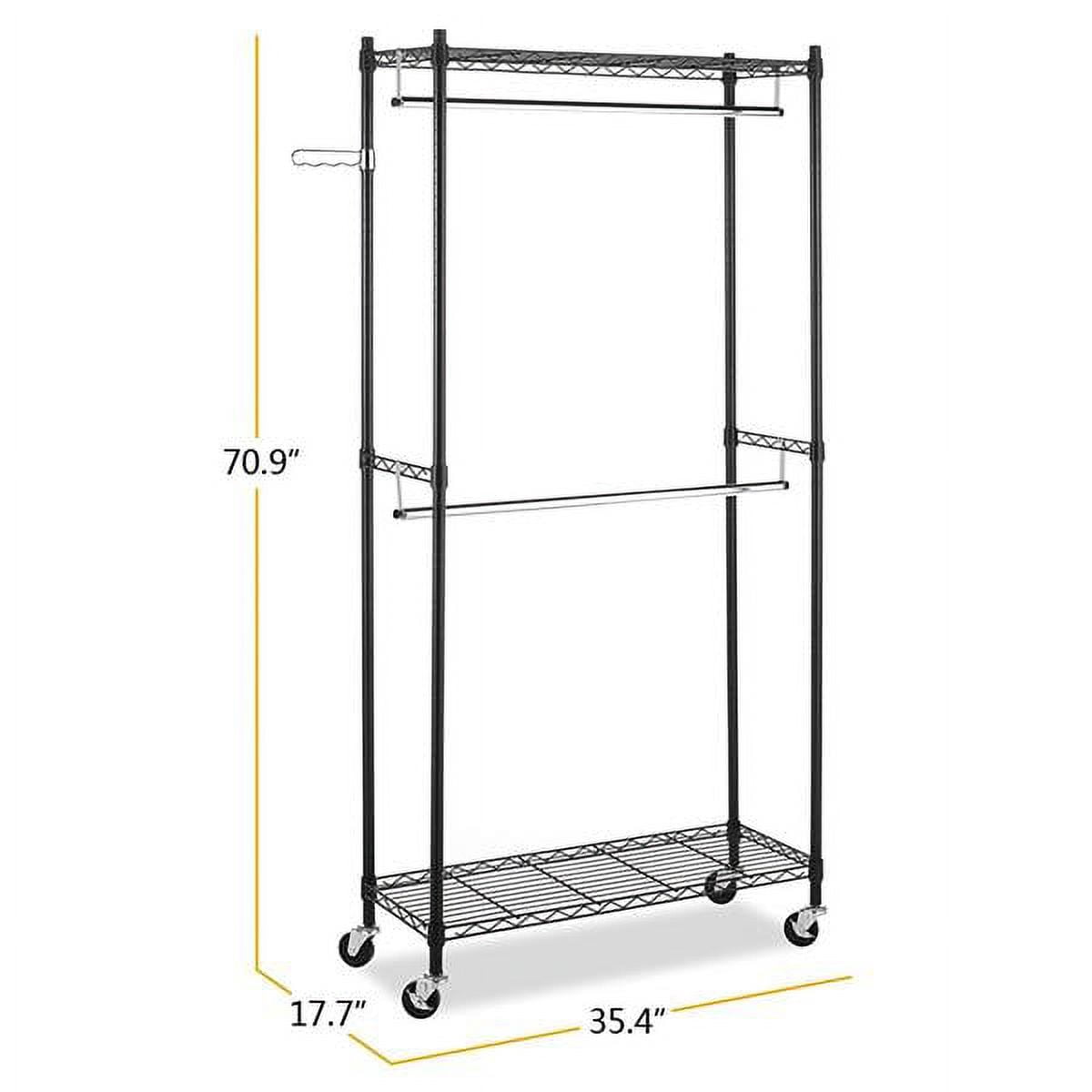 Closet Organizer Garment Rack Clothes Hanger Home Shelf Heavy Duty Furniture