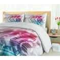 thumbnail image 5 of Ambesonne Modern Duvet Cover Set, Futuristic Geometric, 2-Calking, Pale Blue Grey Hot Pink, 5 of 6