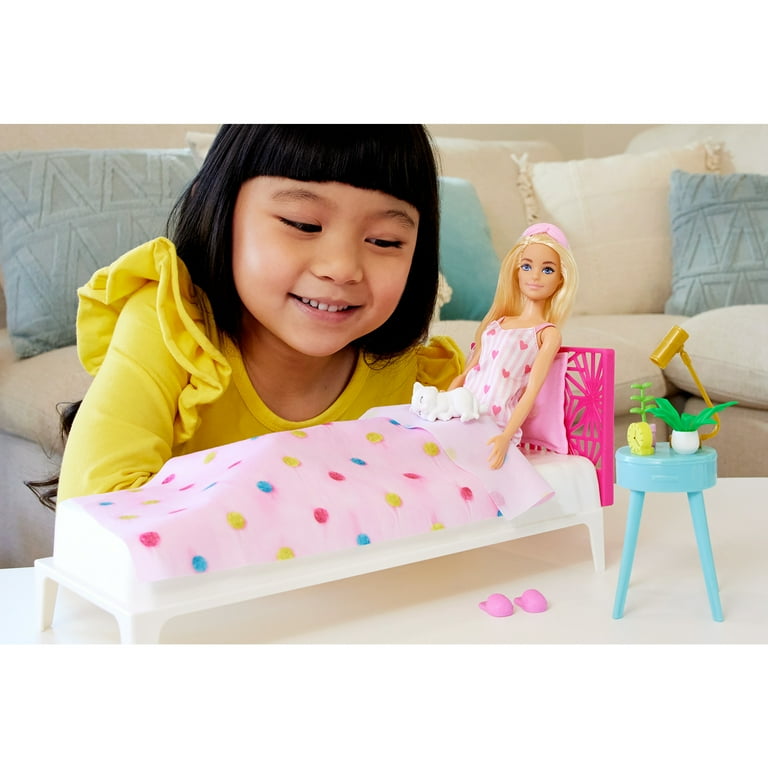 Barbie Doll and Bedroom Playset Barbie Furniture with 20 Pieces Multicolor Walmart