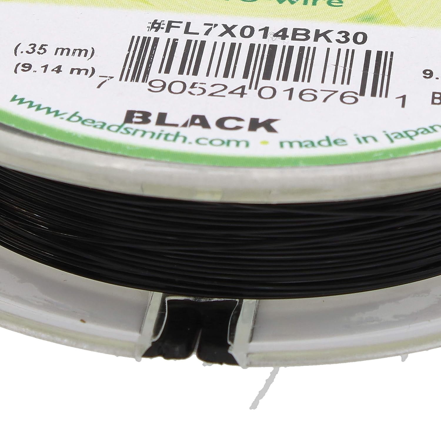 The Beadsmith Flex-Rite Beading Wire - 7-Strand, 0.014" (0.35 mm) Dia, Black, 30 ft