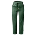 thumbnail image 1 of Women High Waisted Wide Leg Pants - Casual Drawstring Elastic Trousers, Printed, Suitable for Various Occasions, 1 of 4