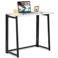 thumbnail image 1 of Gymax Bureau d'Ordinateur Pliant Table PC Portable Bureau d'Étude Blanc, 1 of 10