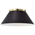 thumbnail image 3 of Nuvo Lighting Dover - 3 Light - Large Flush Mount - Black with Vintage Brass, 3 of 7