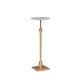 thumbnail image 4 of Linon Gavin 10.5" Round Adjustable Sandy Marble Drink Table in Gold Iron, 4 of 16