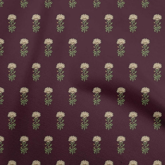 oneOone Polyester Spandex Dark Brown Fabric Florals Sewing Craft Projects Fabric Prints By Yard 56 Inch Wide