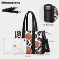 thumbnail image 5 of Teacher Tote Bag,White Leopard Basketballs Pattern Teacher Utility Tote Bag,Large Work Tote Bags for Women with Multiple Pockets,Top Zipper Closure,13.8x10.6x6.7 Inch, 5 of 5