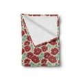 thumbnail image 2 of Floral Soft Flannel Fleece Throw Blanket, Watercolor Effect Poppy Flowers and Capsules Illustration, Cozy Plush for Indoor and Outdoor Use, 70" x 90", Almond Green Vermilion, by Ambesonne, 2 of 6