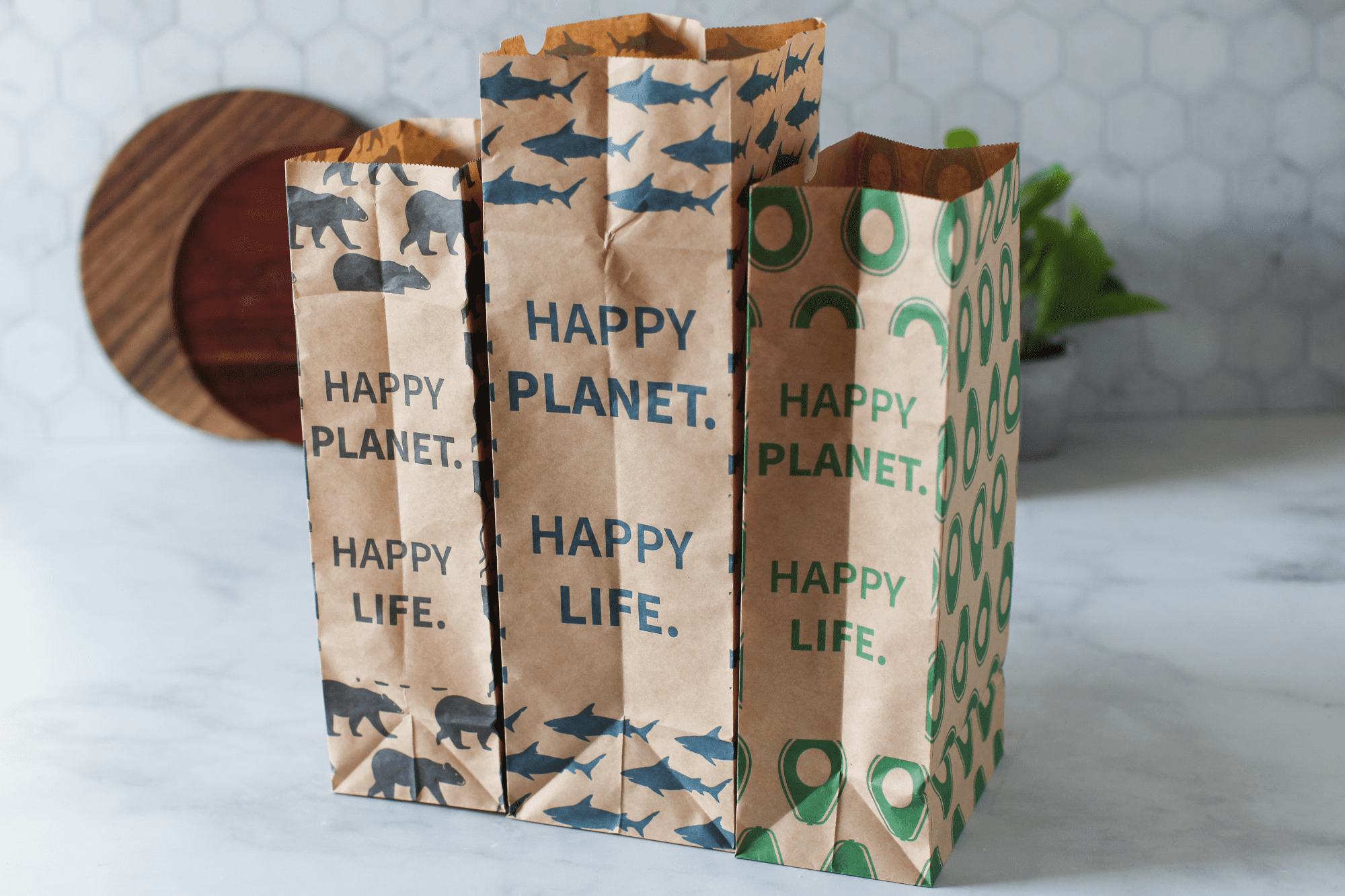 (12 pack) Lunchskins Compostable Large Paper Lunch Sacs – 50 Pack | Brown Kraft Paper Bags with Shark Print & Note Area | Eco-Friendly Lunch, Snack, and Treat Bags
