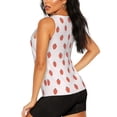 thumbnail image 3 of Xecao Strawberry print women's scoop neck, loose-fit workout tank tops for the gym., 3 of 9