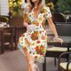 thumbnail image 3 of Balery Thanksgiving With Turkey Vestidos sueltos de manga corta para mujer, vestidos de verano 2025, vestidos casuales de corte A con vuelo., 3 of 6