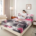 thumbnail image 4 of Homewish Sun Cherry Blossom Bed Sheets,Japanese Sakura King Sheets,Vintage Ink Painting Sheet Set For Adult,Super Cozy Room Decor,4pcs, 4 of 7