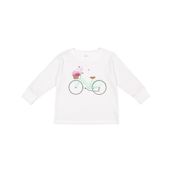 Inktastic Floral Bike Boys or Girls Long Sleeve Toddler T-Shirt