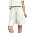 thumbnail image 2 of Women's Plus Size Solid Shorts with Pockets Elastic Waist Casual Summer Bottoms, 2 of 6