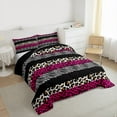 thumbnail image 3 of jejeloiu Jungle Cheetah Print Queen Comforter Set,Leopard Zebra Texture Bedding Sets,Geometric Lines Abstract Bedding Comforter Set For Teens,Super Cozy Room Decor Reversible,3 Pieces, 3 of 8
