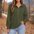 thumbnail image 4 of Maplenight Womens Henley Sweatshirts Waffle Knit Button Up Pullover Sweatshirt Side Slit Long Sleeve Casual Fall Tops, 4 of 6