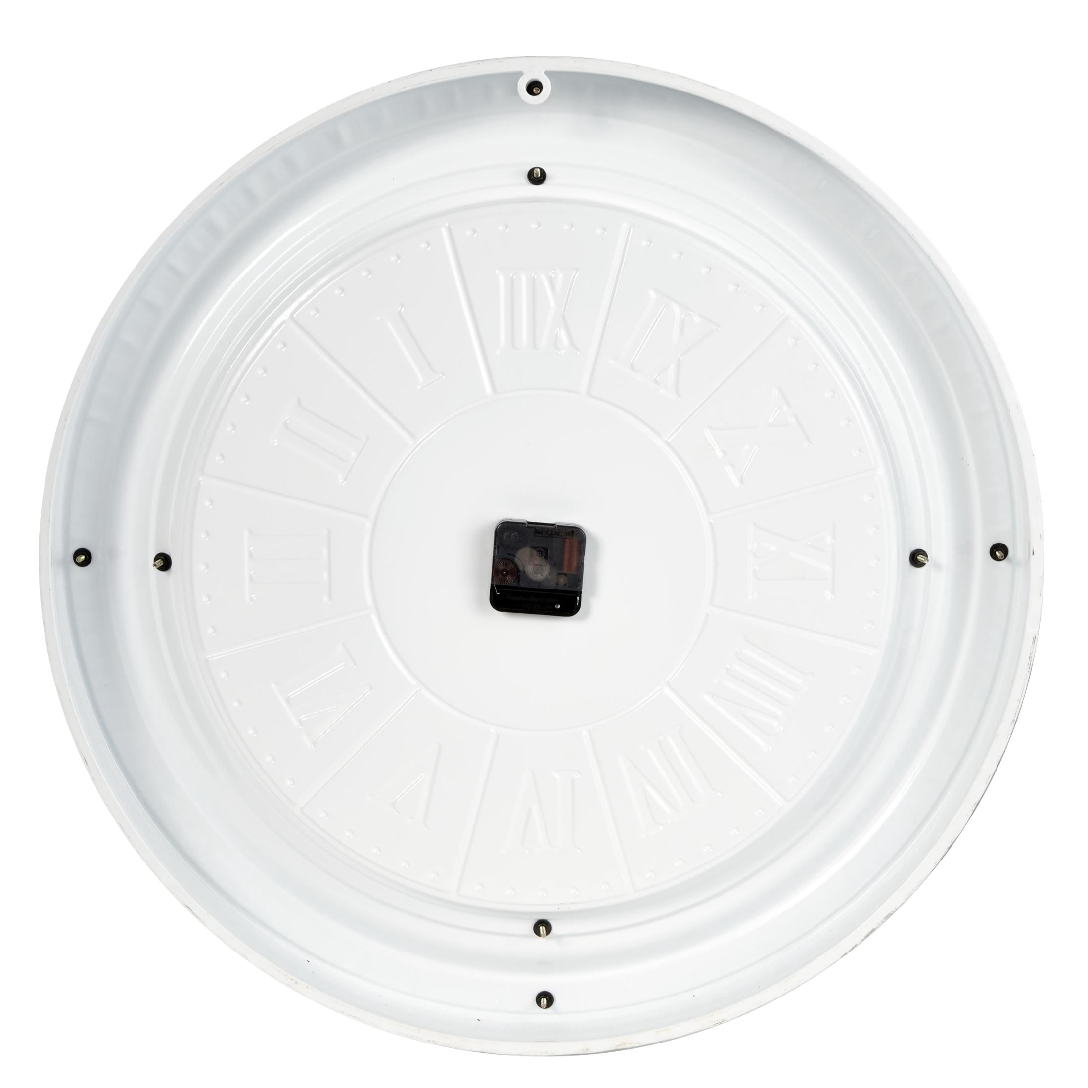 DecMode 24" White Metal Wall Clock