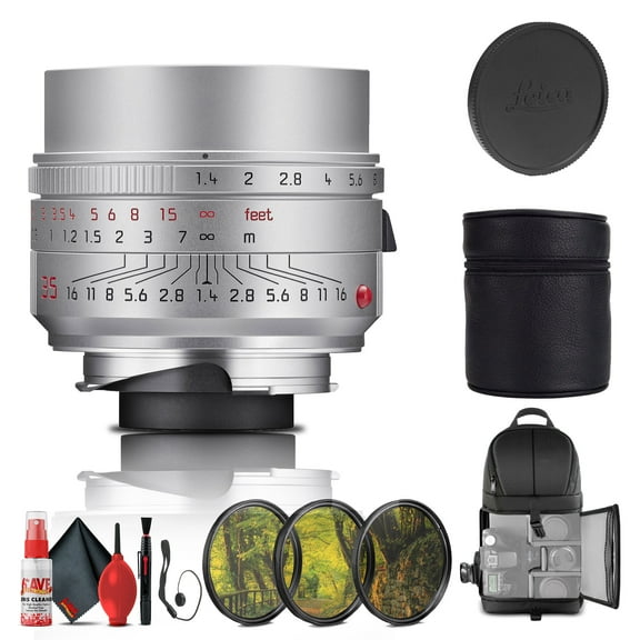 Leica Summilux-M 35mm F/1.4 ASPH. Lens (Silver) (11727)   Filter Kit   BackPack   Cleaning Kit   Cap Keeper